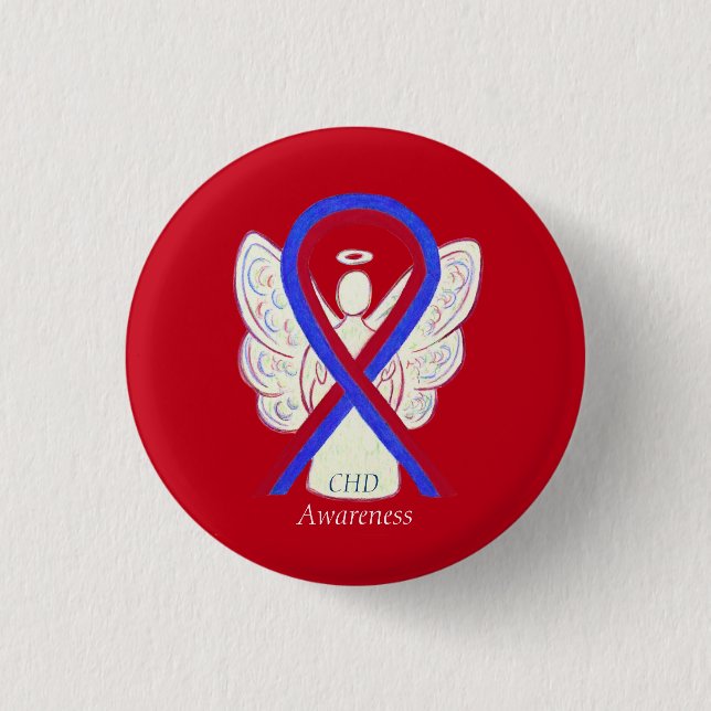 Congenital Heart Defect CHD Awareness Ribbon Pins (Front)