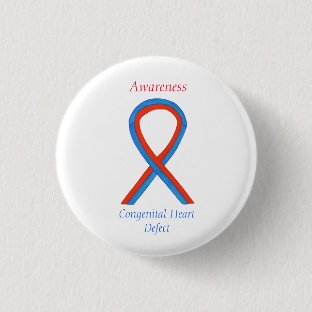 Congenital Heart Defect CHD Awareness Ribbon Pins (Front)