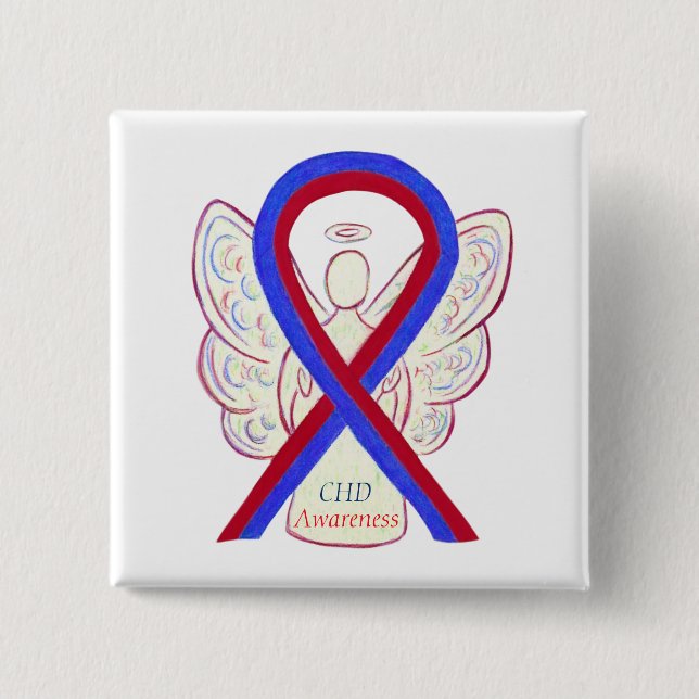 Congenital Heart Defect CHD Awareness Ribbon Pins (Front)