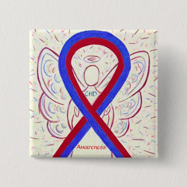 Congenital Heart Defect CHD Awareness Ribbon Pins (Front)