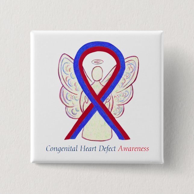 Congenital Heart Defect CHD Awareness Ribbon Pins (Front)