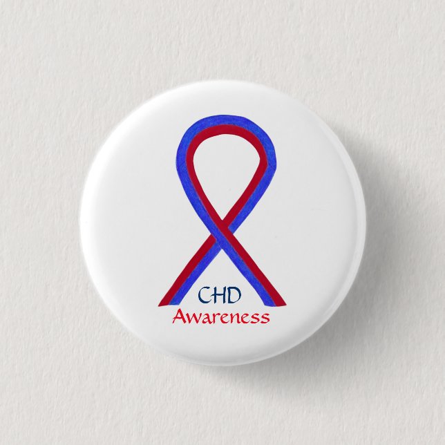 Congenital Heart Defect CHD Awareness Ribbon Pins (Front)