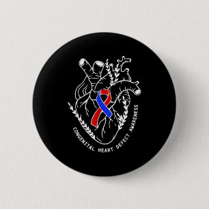 Congenital Heart Defects Awareness Heart 6 Cm Round Badge