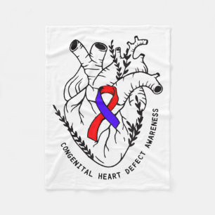Congenital Heart Defects Awareness Heart Defect Su Fleece Blanket