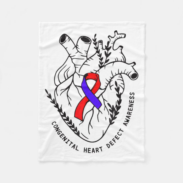 Congenital Heart Defects Awareness Heart Defect Su Fleece Blanket (Front)