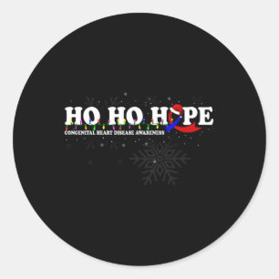 Congenital Heart Disease Awareness Christmas Wish Classic Round Sticker