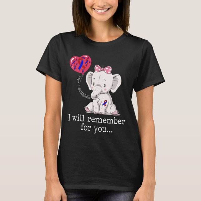 Congenital Heart Disease Awareness Elephant  T-Shirt (Front)
