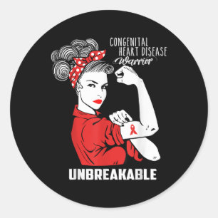 Congenital Heart Disease Unbreakable Shirt Chd Awa Classic Round Sticker