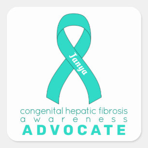 Congenital Hepatic Fibrosis Advocate White Square Sticker