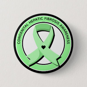 Congenital Hepatic Fibrosis Awareness Heart 6 Cm Round Badge