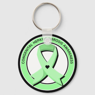 Congenital Hepatic Fibrosis Awareness Heart Key Ring