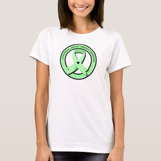 Congenital Hepatic Fibrosis Awareness Heart T-Shirt (Front)