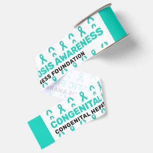 Congenital Hepatic Fibrosis Awareness Pattern Grosgrain Ribbon