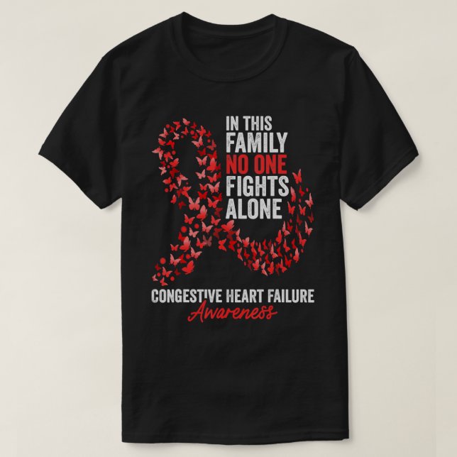 Congestive Heart Failure Awareness Month Red Ribbo T-Shirt (Design Front)