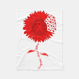 Congestive Heart Failure Warrior Sunflower Heart D Fleece Blanket