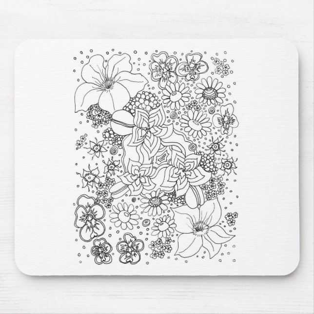 Conglomeration of Flowers Mouse Mat (Front)
