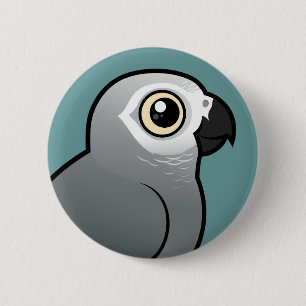 Congo African Grey 6 Cm Round Badge