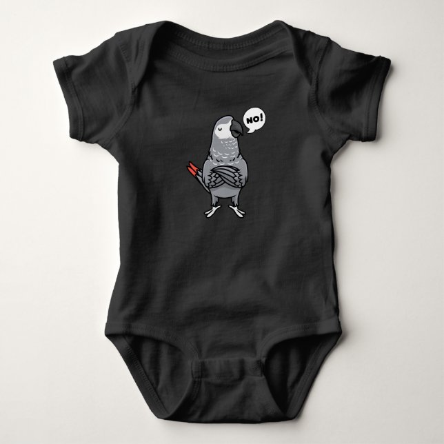 Congo African Grey Parrot Baby Bodysuit (Front)