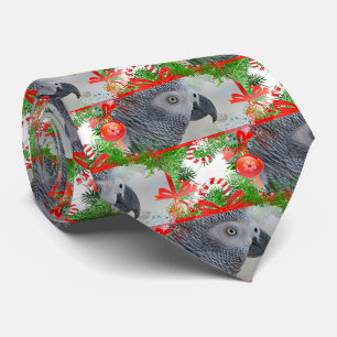 Congo African Grey Parrot Christmas Tie