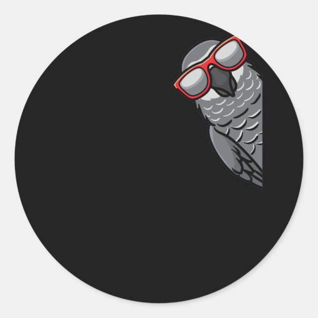 Congo African Grey Parrot Classic Round Sticker (Front)
