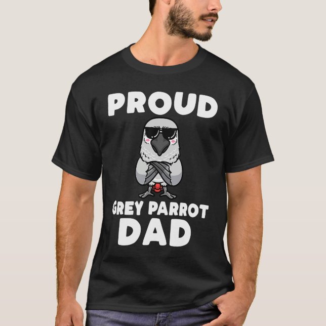 Congo African Grey Parrot Dad T-Shirt (Front)