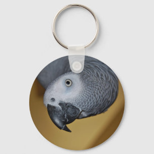 Congo African Grey Parrot Hello Key Ring