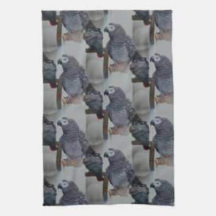 Congo African Grey Parrot in Mirror Tea Towel