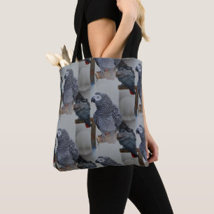 Congo African Grey Parrot in Mirror Tote Bag