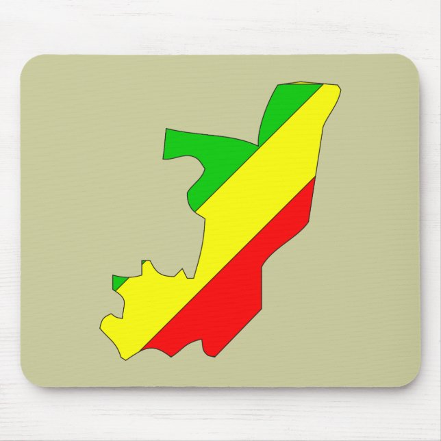 Congo Brazzaville flag map Mouse Mat (Front)