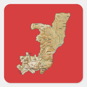 Congo-Brazzaville Map Sticker