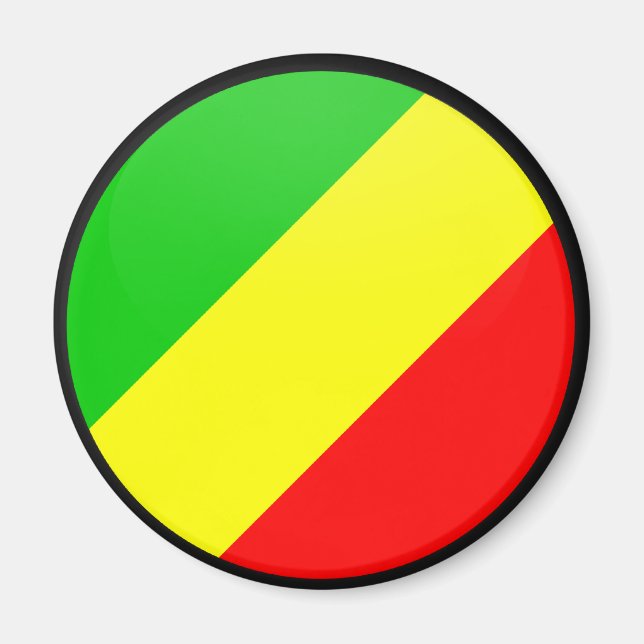 Congo Brazzaville quality Flag Circle Magnet (Front)