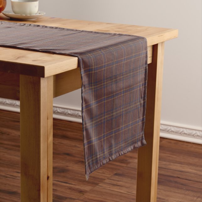 Congo Brown and Spicy Mix Plaid Short Table Runner (In Situ)