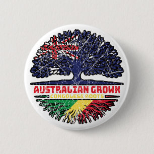 Congo Congolese Australian Australia Tree Roots 6 Cm Round Badge