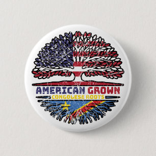 Congo Congolese US American USA United States Tree 6 Cm Round Badge
