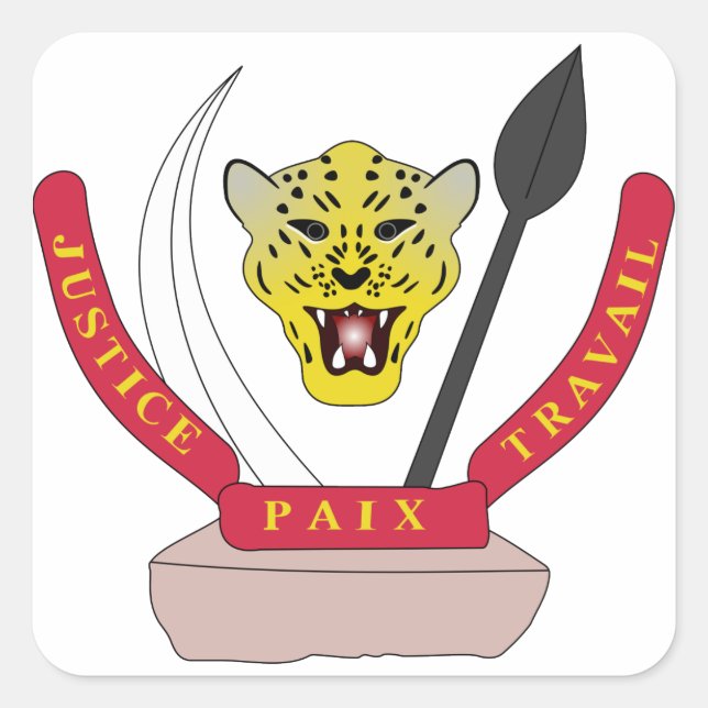 congo democractic emblem square sticker (Front)