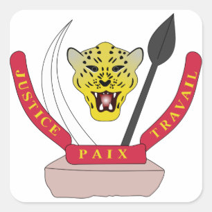 congo democractic emblem square sticker