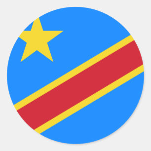 congo democratic classic round sticker