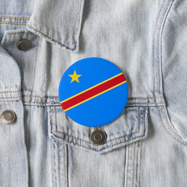 Congo flag 7.5 cm round badge (In Situ)