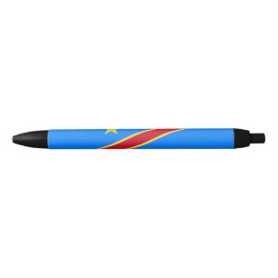 Congo flag black ink pen