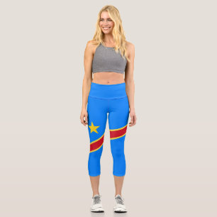 Congo flag capri leggings