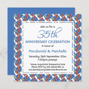 CONGO FLAG DRC Customised Anniversary Celebration Invitation
