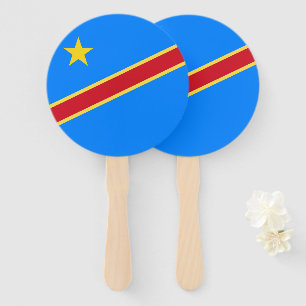 Congo flag hand fan