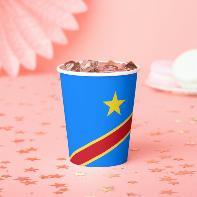 Congo flag paper cups (Insitu)