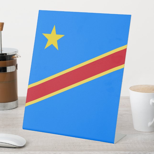 Congo flag pedestal sign (In SItu)