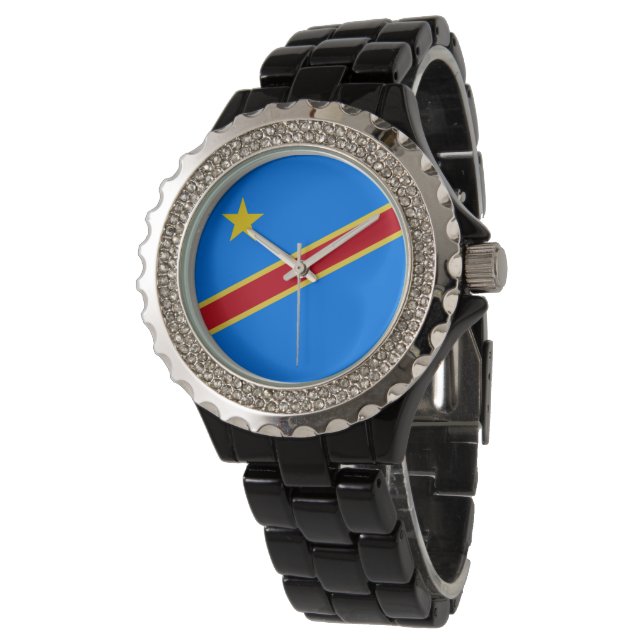 Congo flag watch (Angled)