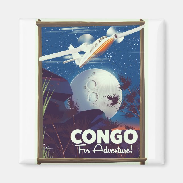 Congo For Adventure! travel poster Magnet (Front)
