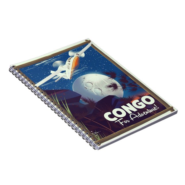 Congo For Adventure! travel poster Notebook (Right Side)