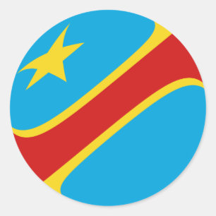 Congo-Kinshasa Fisheye Flag Sticker