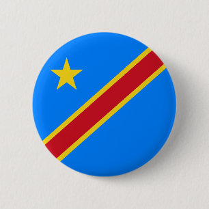 Congo Kinshasa Flag 6 Cm Round Badge