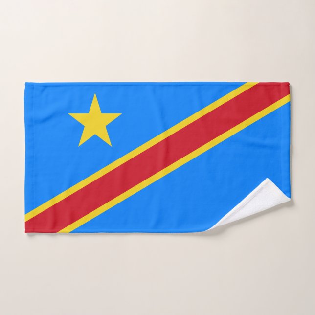 Congo Kinshasa Flag Bath Towel Set (Hand Towel)